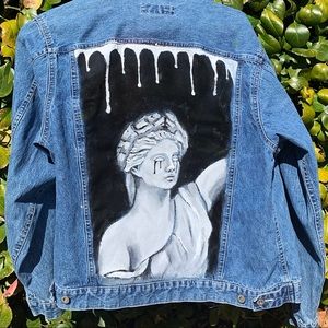 Custom painted denim jacket !